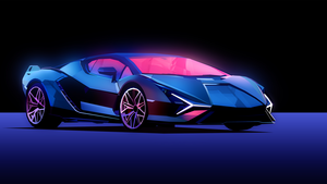 Lamborghini Sián FKP 37, Neon, AMOLED, 4K wallpaper