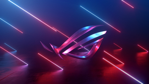 ASUS ROG, Neon background, 4K wallpaper