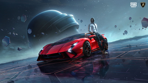 PUBG MOBILE, Lamborghini Invencible, 2024 Games, Level 3 helmet, Red cars, 4K wallpaper