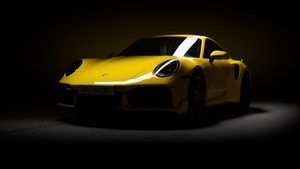 Porsche 911 Turbo S, CGI, Dark background, 4K wallpaper