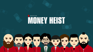 Money Heist, Characters, Netflix series, Minimal art, 4K wallpaper