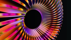 Spiral vortex, Vibrant, Black background, 4K wallpaper