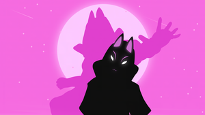 Fortnite, Silhouette, Pink background, 4K wallpaper