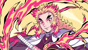 Kyojuro Rengoku, Demon Slayer: Kimetsu no Yaiba, Illustration, 4K wallpaper