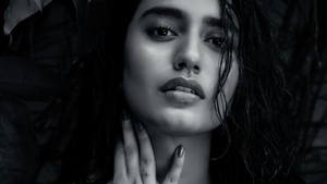 Priya Prakash Varrier, Malayalam actress, Indian actress, Monochrome, Portrait, Black and White, 4K wallpaper