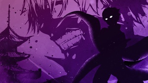 Ken Kaneki, Silhouette, Tokyo Ghoul, Illustration, Purple, 4K wallpaper