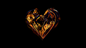 Geometric, Heart, AMOLED, Love heart, Black background, 4K wallpaper