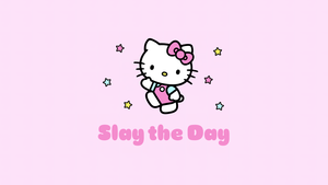 Hello Kitty, Pink aesthetic, Girly quotes, Sanrio, 4K wallpaper