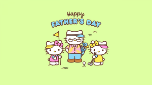 Happy Fathers Day, Hello Kitty background, Sanrio, 4K wallpaper