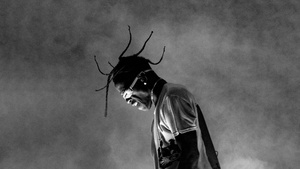 Travis Scott, Monochrome, Live concert, Black and White, 4K wallpaper