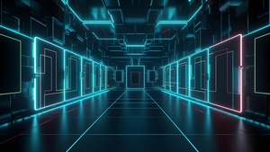 Neon Lights, Digital Art, Futuristic, 4K wallpaper