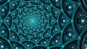 Fractal, Teal abstract, Digital Art, 4K wallpaper