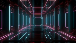 Futuristic, Modern lighting, Neon background, Interior, Dark, 4K wallpaper