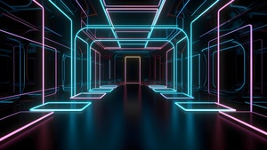 Neon art, Modern lighting, Interior, 4K wallpaper