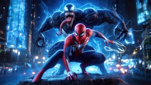 Venom, Spider-Man, Concept Art, Marvel Comics, Spiderman, 4K wallpaper