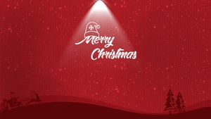 Merry Christmas, Red background, Snowfall, Santa Claus, Red aesthetic, Santa hat, Winter, Navidad, Noel, December, 4K wallpaper