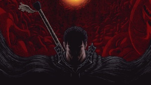 Berserk, Guts, Colored, Dark red, Dragon Slayer, 4K wallpaper