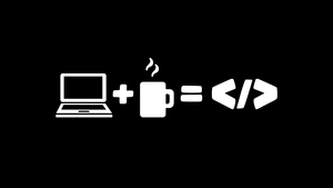 Coffee, Laptop, Coding, Coder, Programming, Developer, AMOLED, Black and White, 4K wallpaper
