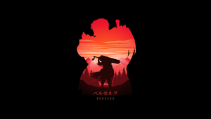 Guts, Berserk, Black background, AMOLED, Simple, 4K wallpaper