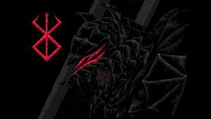 Berserker Armor, Guts, Black background, Manga series, 4K wallpaper