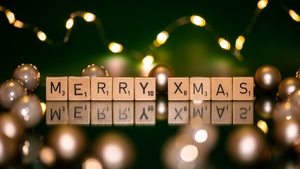 Merry Xmas, Scrabble letters, Wooden Blocks, Christmas lights, Bokeh, Aesthetic Christmas, Navidad, Noel, December, 4K wallpaper