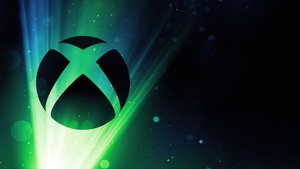 Glowing, Xbox logo, Green background, 4K wallpaper
