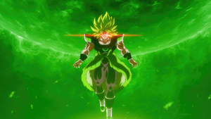 Broly, Dragon Ball Super, Green background, 4K wallpaper