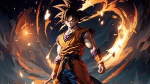 Super Saiyan Goku, Dragon Ball Z, AI art, 4K wallpaper