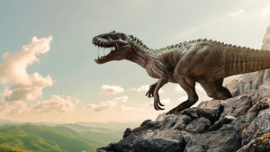 Dinosaur, Rocks, 4K wallpaper