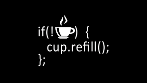 Coffee cup, If code, Coding, Programming, Developer, AMOLED, Black background, 4K wallpaper