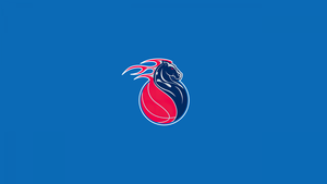 Detroit Pistons, Logo, Basketball team, Blue background, 4K wallpaper
