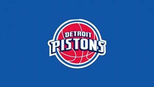 Detroit Pistons, Basketball team, Logo, Blue background, 4K wallpaper