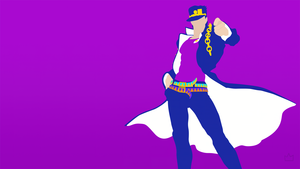 Jotaro Kujo, Faceless, Minimalist, Purple background, Simple, 4K wallpaper
