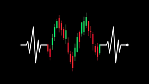 Heartbeat Candlestick Chart, Candlestick pattern, AMOLED, Black background, Stock Market, 4K wallpaper