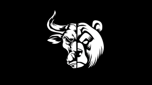 Bull, Bear, Stock Market, Minimalist, Trading, Black background, AMOLED, 4K wallpaper