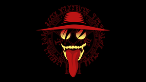 Alucard, Evil laugh, Hellsing, Black background, AMOLED, 4K wallpaper