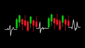 Heartbeat Candlestick Chart, Stock Market, Candlestick pattern, Day Trading, AMOLED, Black background, 4K wallpaper
