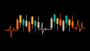 Heartbeat Candlestick Chart, Day Trading, Candlestick pattern, Stock Market, AMOLED, Black background, 4K wallpaper