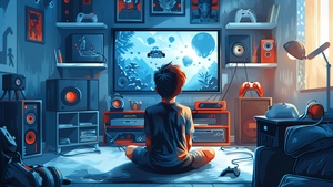 Gamer, Gaming room, AI art, 4K wallpaper
