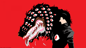 Alucard, Minimalist, Hellsing, Red background, 4K wallpaper