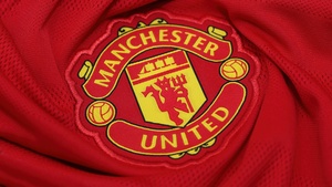 Manchester United, Red background, Football club, Logo, 4K wallpaper