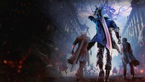 Devil May Cry 5, Official, Nero, Dante, V (Devil May Cry), Game poster, 4K wallpaper