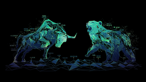 Bull, Bear, Trading, Forex, AMOLED, Black background, Stock Market, 4K wallpaper