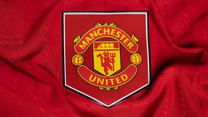 Manchester United, Football club, Red background, Logo, 4K wallpaper