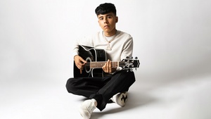 Ivan Cornejo, Guitar, Mexican singer, White background, 4K wallpaper
