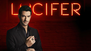 Tom Ellis, Lucifer Morningstar, Season 2, Red background, Dark red, 4K wallpaper