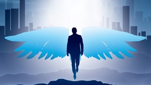 Lucifer Morningstar, Angel, Minimal art, Blue aesthetic, 4K wallpaper