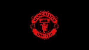 Manchester United, Logo, Black background, 4K wallpaper