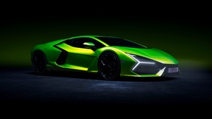 Lamborghini Revuelto, Green aesthetic, Dark background, 4K wallpaper
