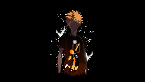 Shoyo Hinata, Haikyuu, AMOLED, Black background, Faceless, Minimal art, 4K wallpaper